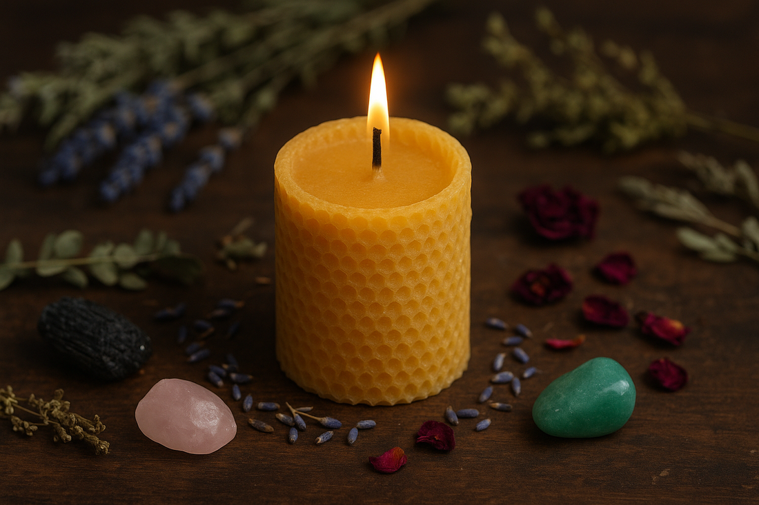 beeswax ritual candle
