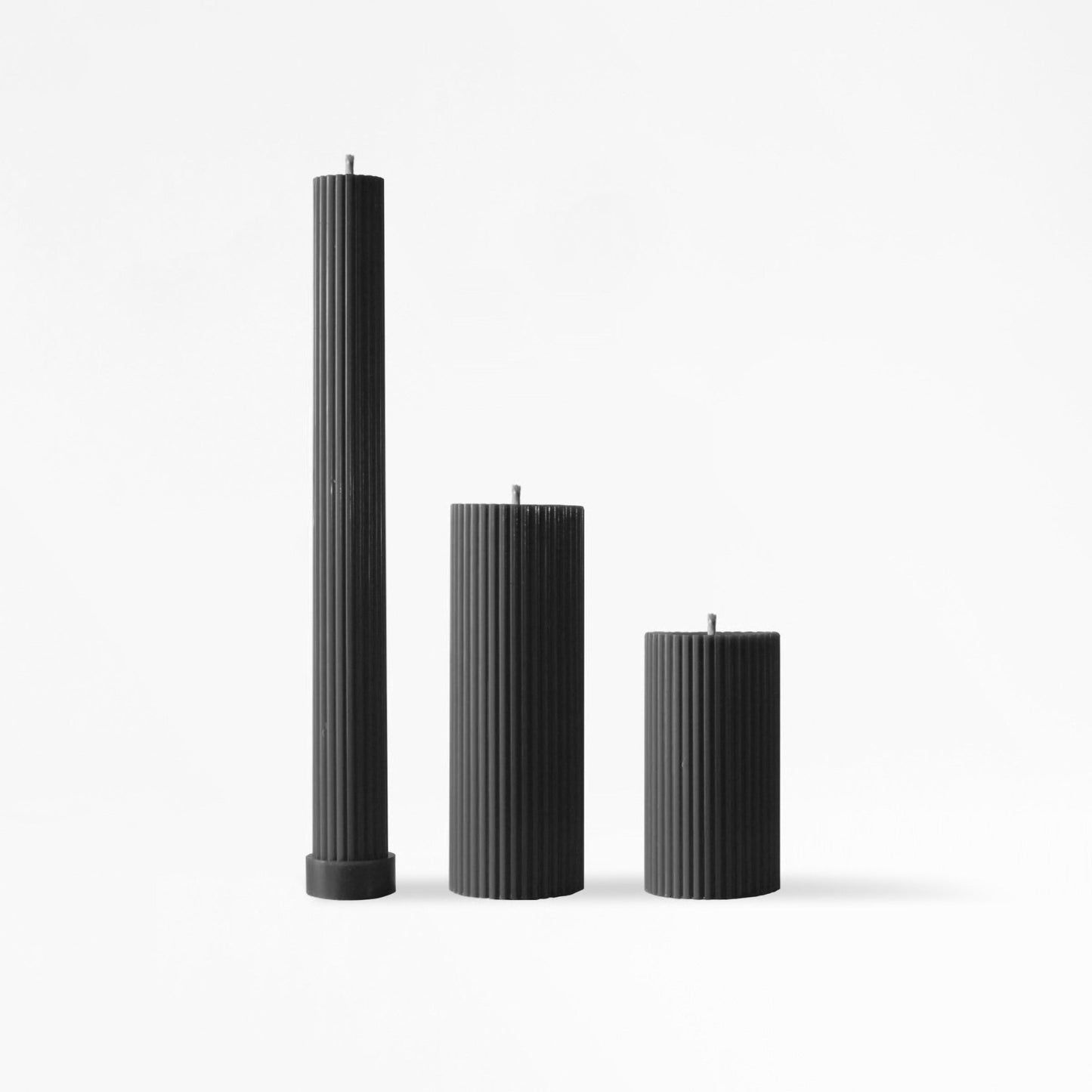 Beeswax Pillar Candles - Cylinders - Black - BZZWAX