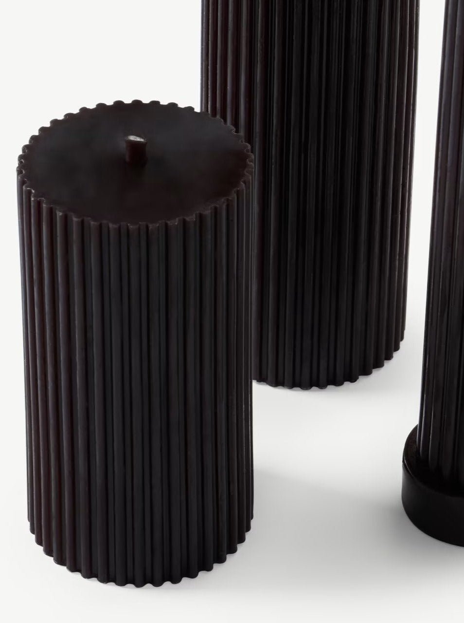 Beeswax Pillar Candles - Cylinders - Black - BZZWAX