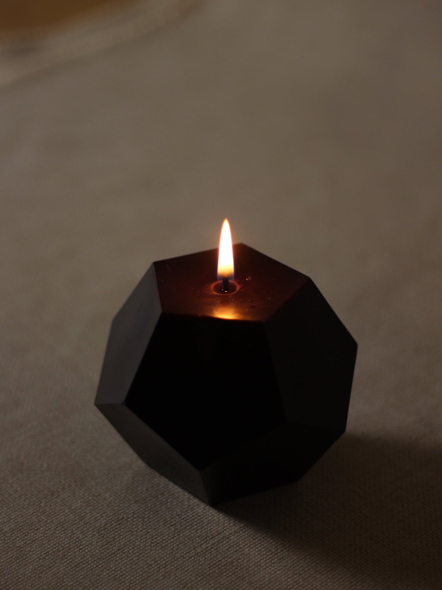 Beeswax Pillar Candles - Dodecahedron - Black - BZZWAX